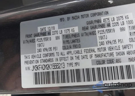 2019 Mazda Cx-5 Grand Touring z USA, uszkodzony, nr VIN JM3KFADM2K1556213